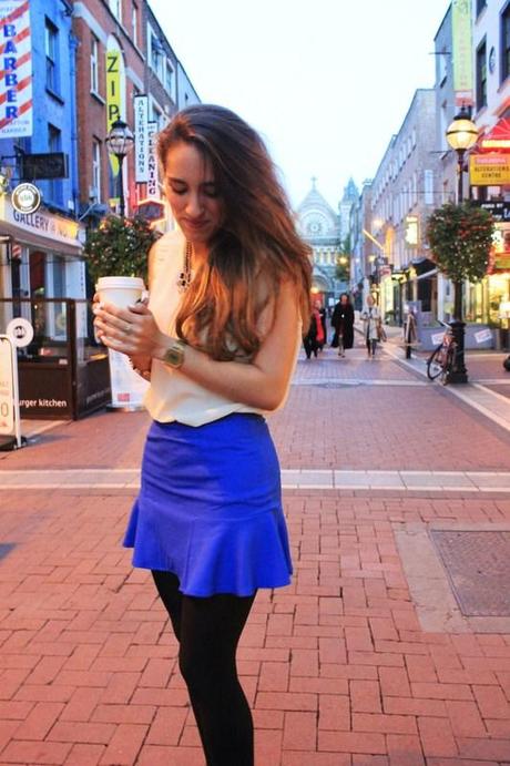 blue skirt outfit