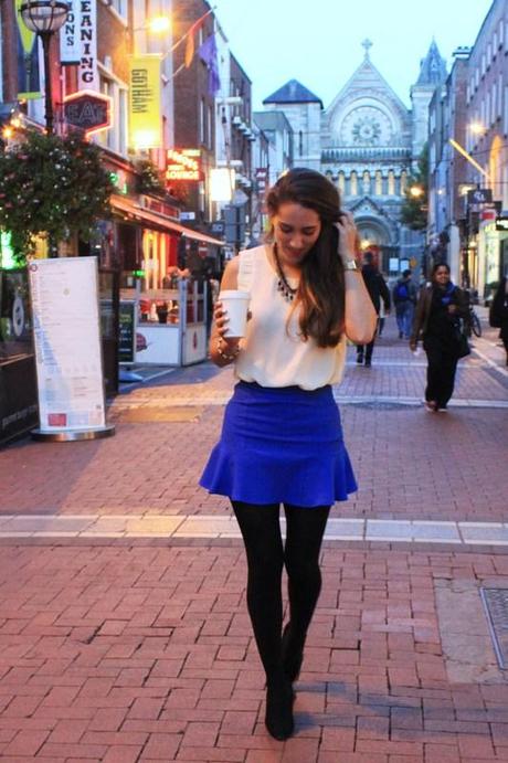 blue skirt outfit