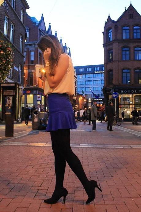 blue skirt outfit