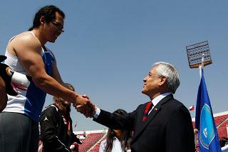 PRESIDENTE PIÑERA ASISTIÓ AL ATLETISMO EN LOS JUEGOS DEPORTIVOS NACIONALES