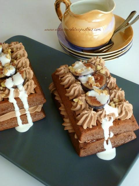Pastel de Gofres con Trufa e Higos