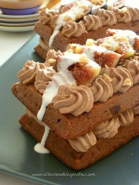 Pastel de Gofres con Trufa e Higos