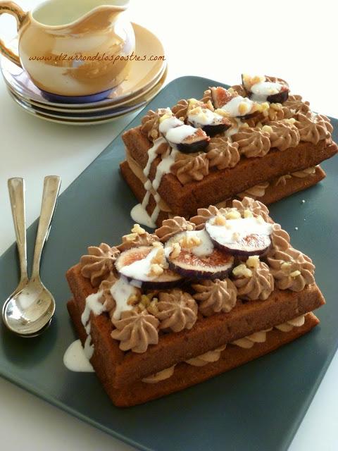 Pastel de Gofres con Trufa e Higos