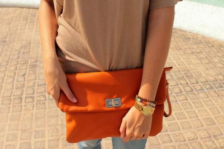 Beige & Orange