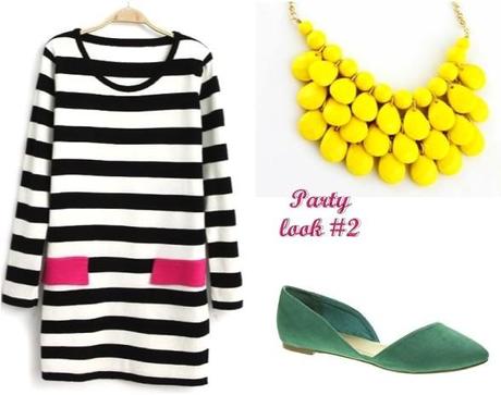 Party Look. Stripes & bright colours