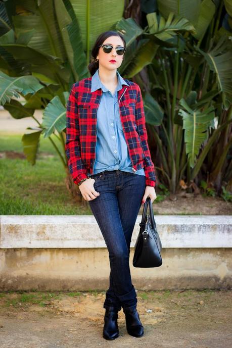 Tartan And Cut Out Booties For A Casual Look