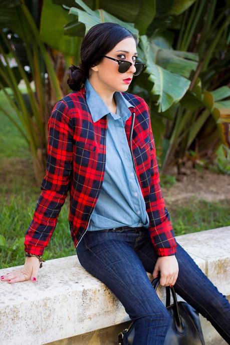 Tartan And Cut Out Booties For A Casual Look