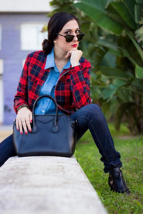 Tartan And Cut Out Booties For A Casual Look