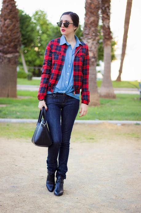 Tartan And Cut Out Booties For A Casual Look