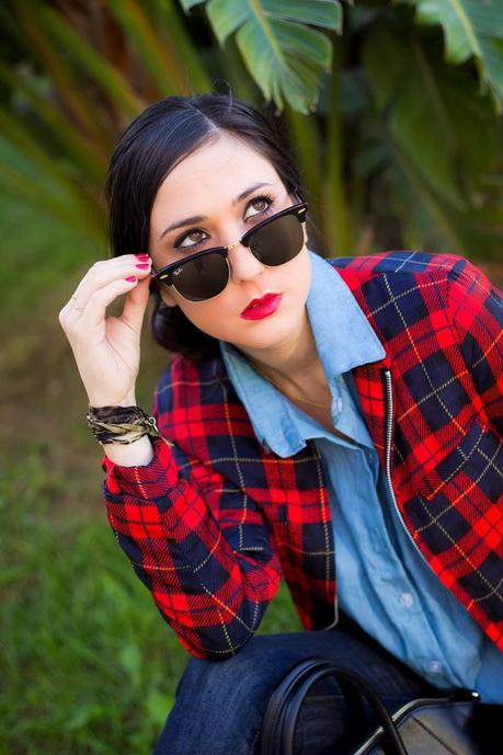 Tartan And Cut Out Booties For A Casual Look