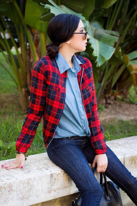Tartan And Cut Out Booties For A Casual Look
