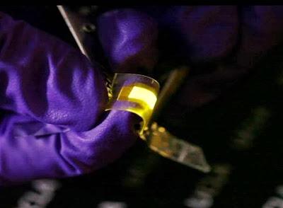 Pantalla electrónica que se puede estirar, doblar y retorcer