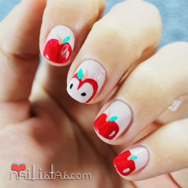 Nail Art de frutas | Uñas decoradas con manzanas rojas