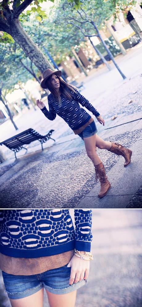 street style barbara crespo navy knitwear eleven paris outfit