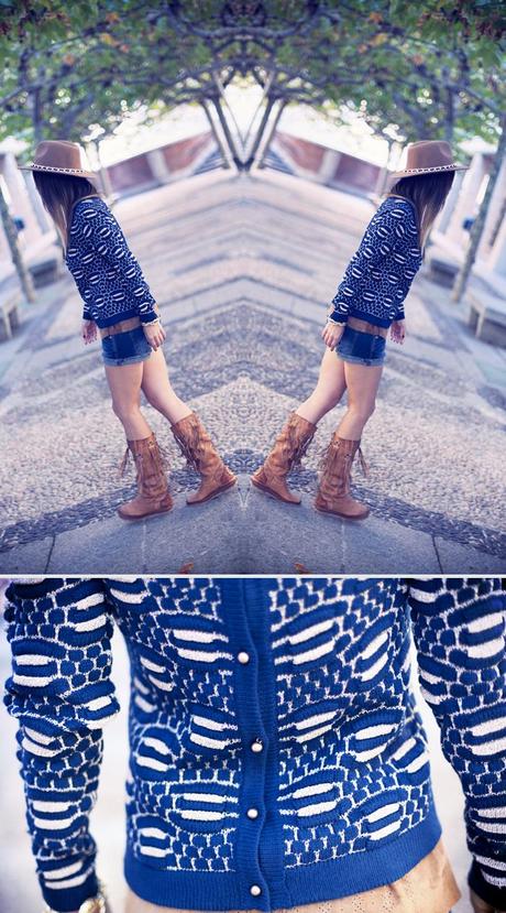 street style barbara crespo navy knitwear eleven paris outfit