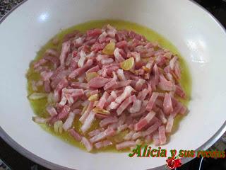 SALTEADO DE JUDÍAS VERDES Y BACON