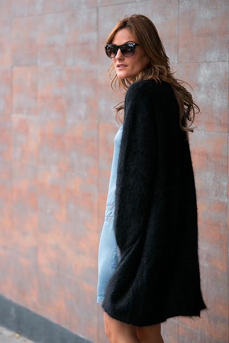 long cardigan, cos, intimissimi, lencero, lingerie, lacambra, satchel, hakei boots, mango sunglasses, anna bushueva, lancome, roberto siguero, 