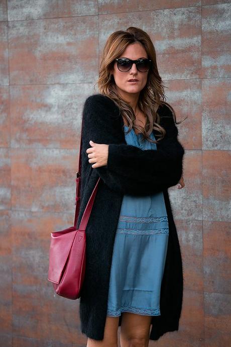 long cardigan, cos, intimissimi, lencero, lingerie, lacambra, satchel, hakei boots, mango sunglasses, anna bushueva, lancome, roberto siguero, 