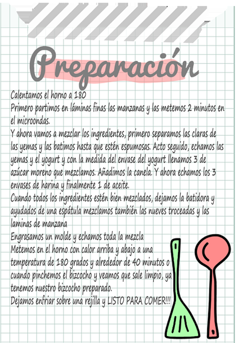 Receta de Bizcocho integral de manzana