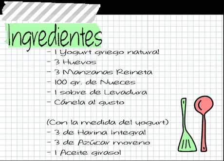 Receta de Bizcocho integral de manzana