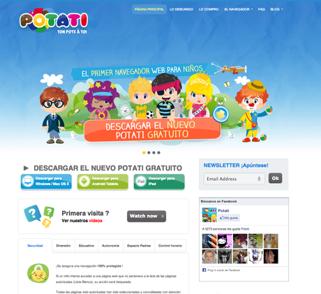 Potati: un navegador web especial para niños
