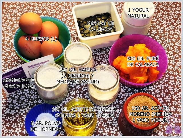 BIZCOCHO DE YOGUR Y CALABAZA