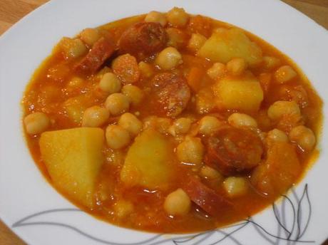 receta de garbanzos con patatas, calabaza y chorizo receta de garbanzos con patatas, calabaza y chorizo
