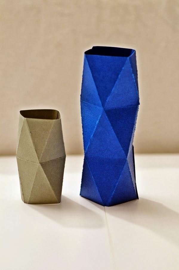 DIY Cómo hacer un jarrón geométrico con cartiluna