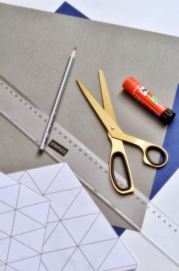 DIY Cómo hacer un jarrón geométrico con cartiluna