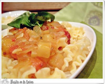 Mafalda con calabacin y tomate Mafalda con calabacin y tomate