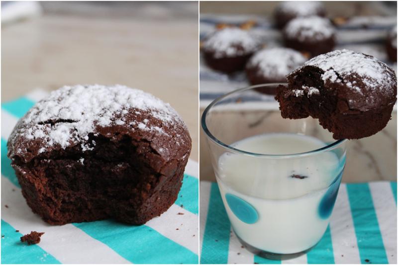 Mini brownies con doble chocolate cats