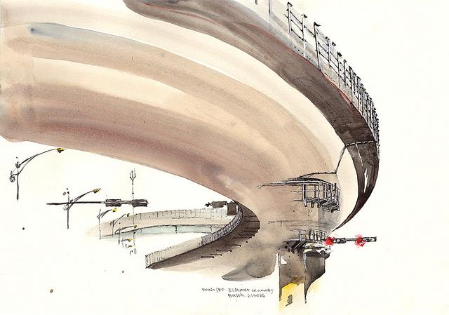 Arquitecturas de acuarela por Sunga Park