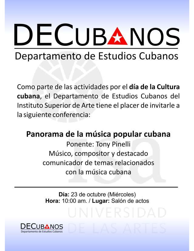 Conferencia: Panorama de la música popular cubana