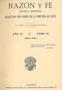 revista razón y fe 1923