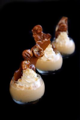 Tarta de queso y calabaza con praline de pecanas