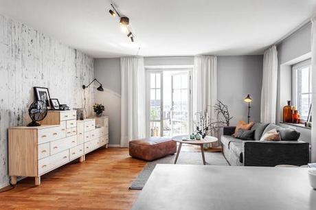 piso piloto decoración nórdica mesas de centro madera 3 patas distribución diáfana diseño piso piloto nordico diseño de interiores nórdicos decoración nórdica escandinava cocinas modernas pequeñas cocinas modernas blanco y gris cocina comedor salón diáfano decoración blog decoración nórdica 