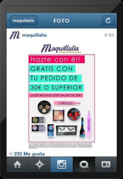Captura de pantalla del Instagram de Maquillalia