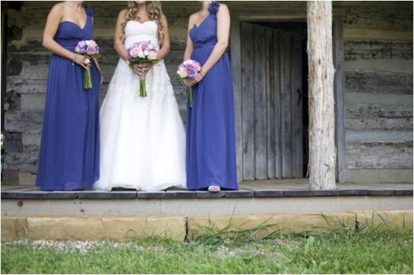 long one-shoulder blue-purple bridesmaids dresses, bridal party, pink and purple romantic rustic wedding, Sunny Studios
