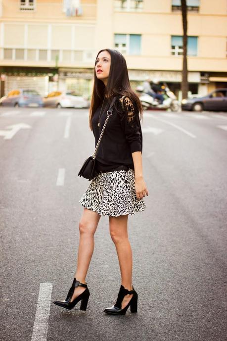 Olivia Palermo Skirt And Cut Out Booties