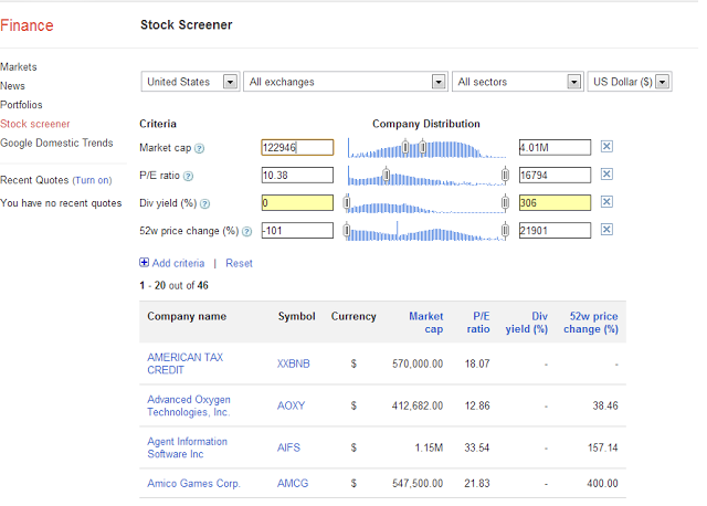 Herramientas Inversión bolsa gratuitas stock screener