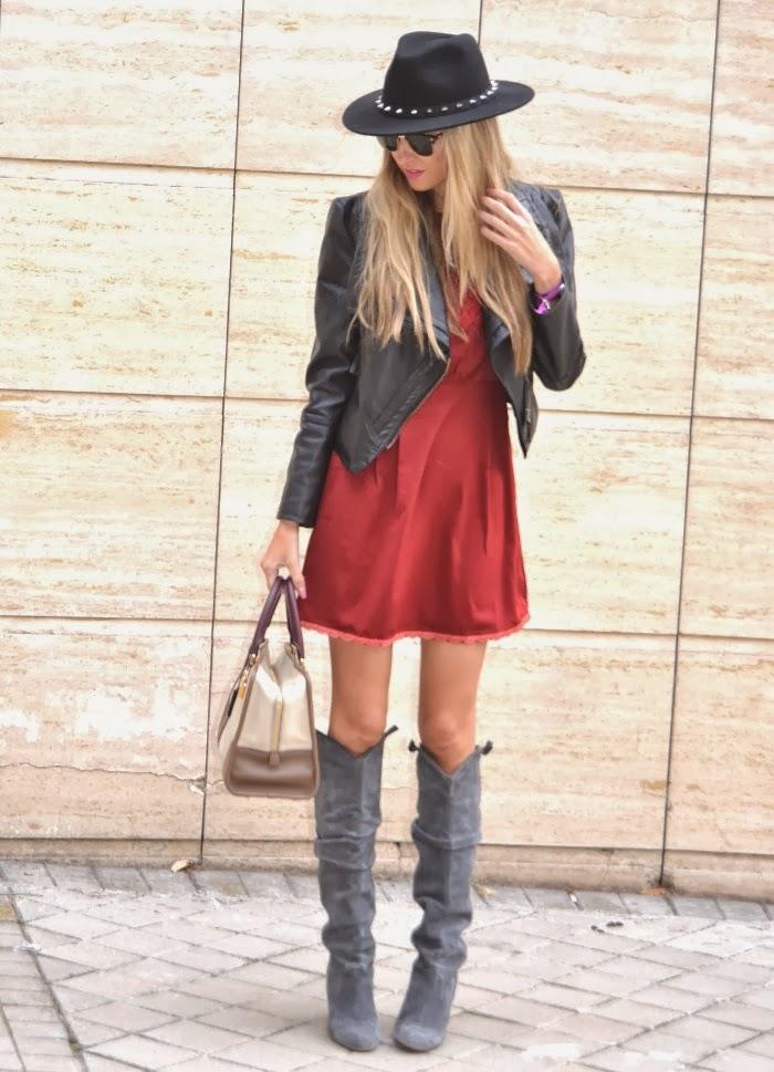 Hats Trend & Burgundy Dress