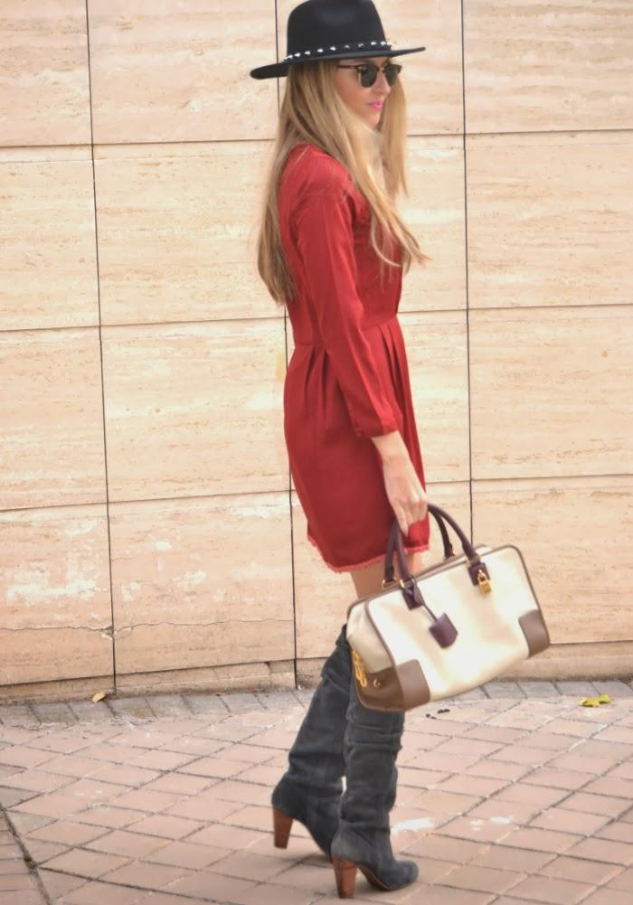 Hats Trend & Burgundy Dress