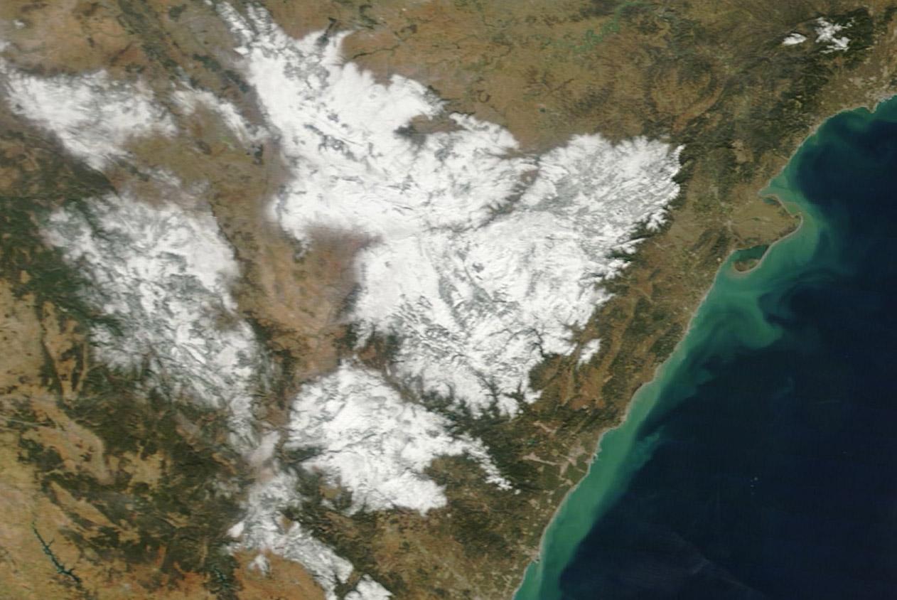 Nevadas del 28 de febrero- 1 de marzo vistas desde el espacio