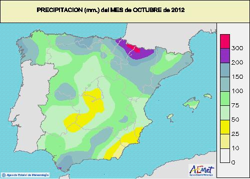 Precipitaciones Octubre 2012