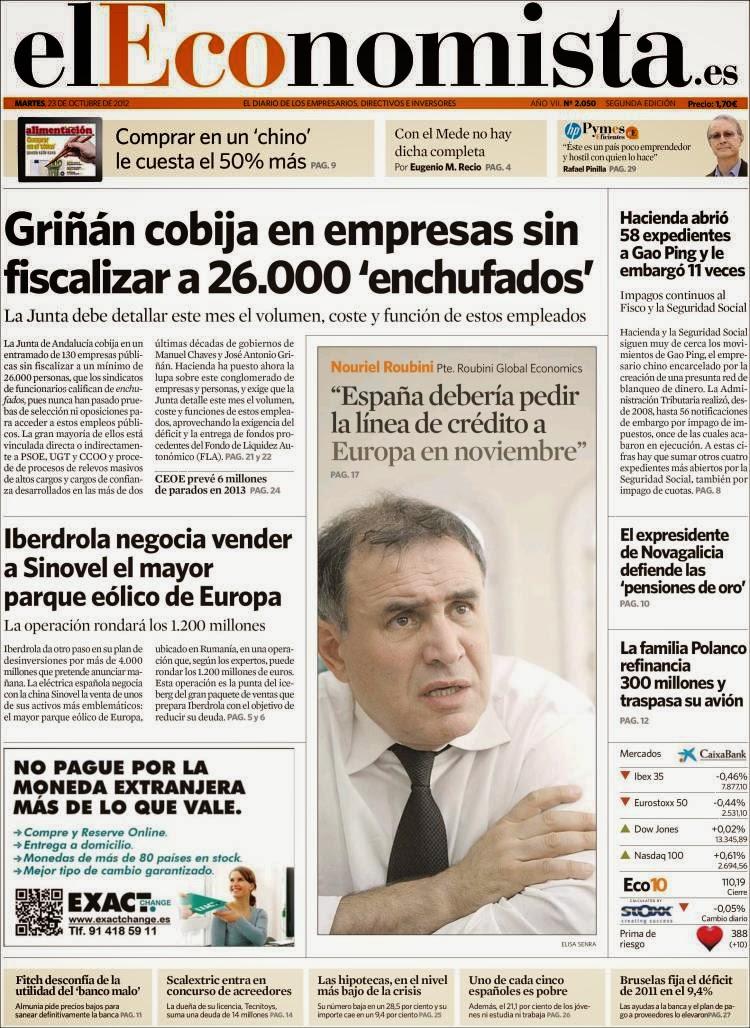 Os explico en dos portadas, en tiempo y medios distintos, como ha funcionado  Andalucía durante 30 años.