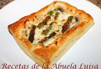 PIZZA DE HOJALDRE CON ESPÁRRAGOS Y CHAMPIÑÓN