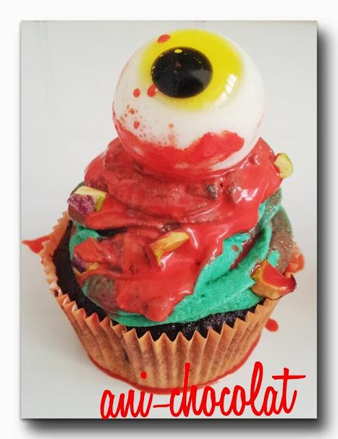 Cupcakes Halloween!! (chocolate y pistacho)