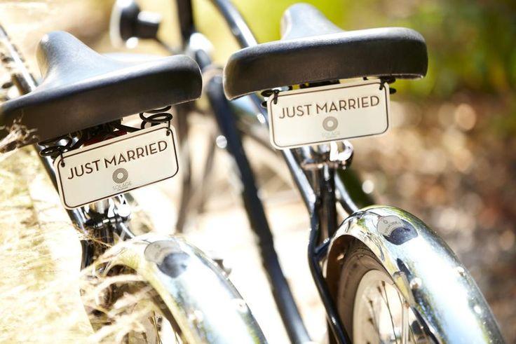 Just Married bike license plates