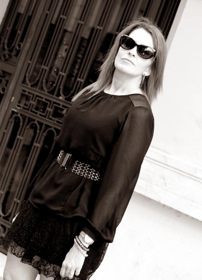 Lace and chiffon overlay