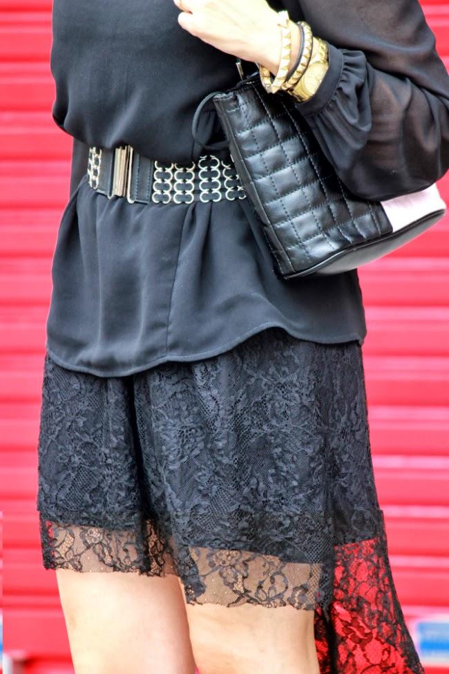 Lace and chiffon overlay